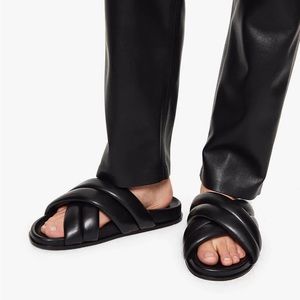 Anine Bing Black Leather Lizzie Slides size 39